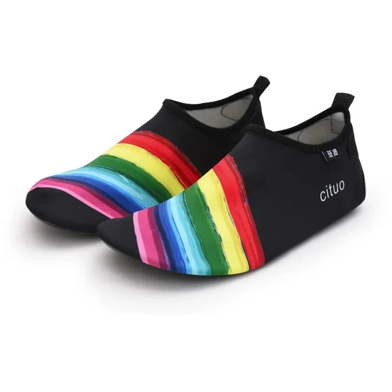 Chaussures aqua enfant antidérapantes et légères | ZOLVIA Arc-en-Ciel Noir / 22-23