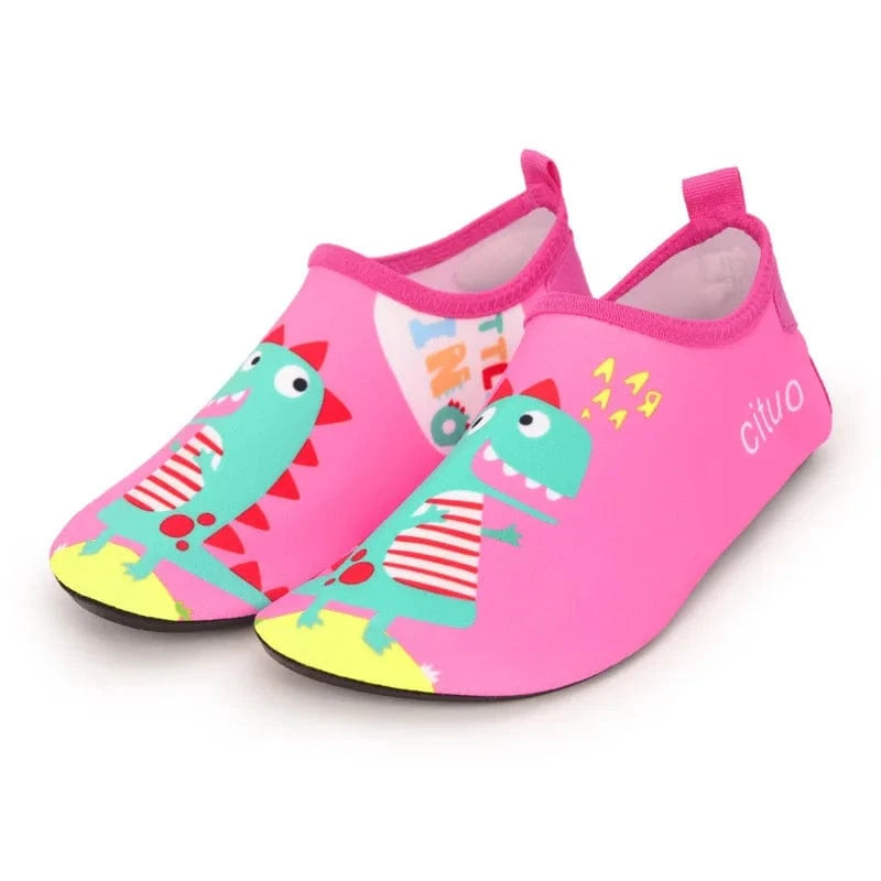 Chaussures aqua enfant antidérapantes et légères | ZOLVIA Dinosaure Rose / 22-23