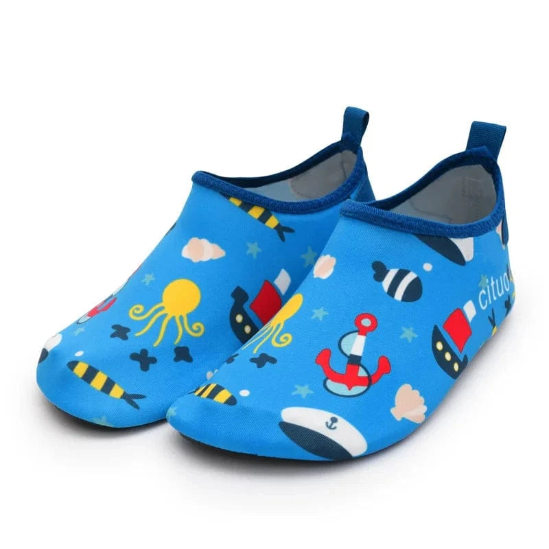 Chaussures aqua enfant antidérapantes et légères | ZOLVIA Pieuvre Bleue / 22-23