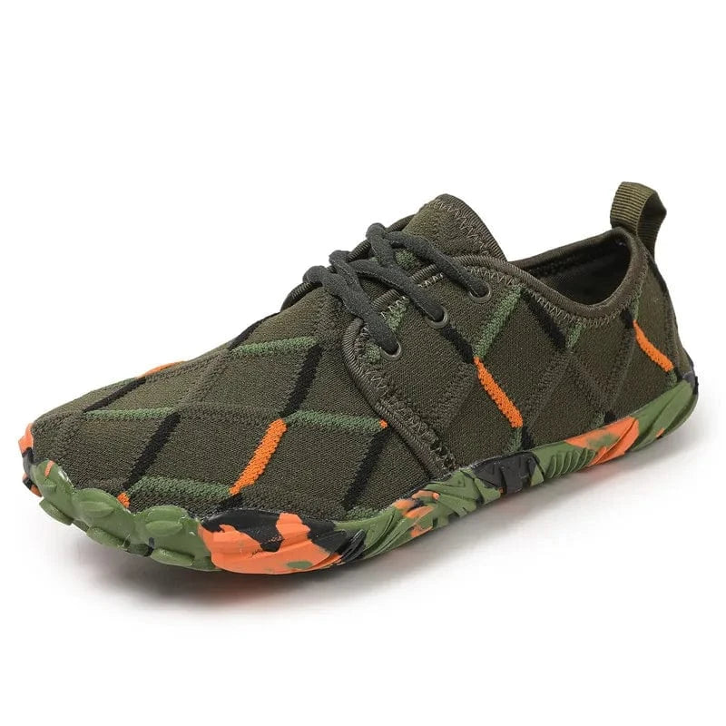 Chaussures barefoot aquatiques à bout large unisexes | ZOLVIA Vert Armée / 36